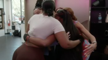 Basketball Wives Orlando screenshot 3: Some of the women hug after a workout. : 