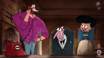 Bat-Fam TV Show: Bruce is on the phone, Damian and Alfred are nearby