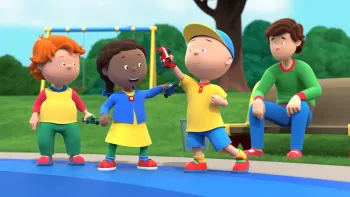 Caillou 2024 TV screenshot 1: Caillou plays with his friends at the playground