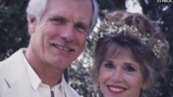  Call Me Ted TV show screenshot 3: Marriage photo of Ted Turner and Jane Fonda.