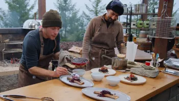 Chefs vs. Wild TV Show: chefs cook in the outdoor kitchen