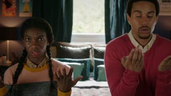 Chewing Gum TV Show: Tracey with her hands up