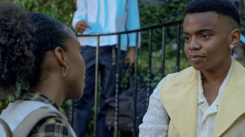 Classified TV show screenshot 2: Ella talks to a classmate. 