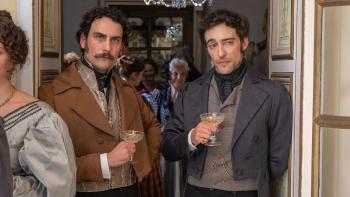 The Count of Monte Cristo: conspirators drink in the doorway