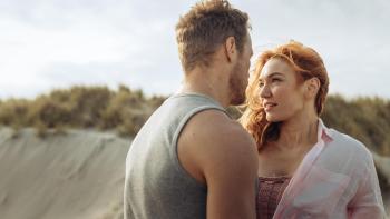 The Couple Next Door: Danny and Evie get close on a sand dune