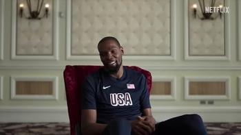 Court of Gold TV show screenshot: NBA player Kevin Durant talks to the camera 