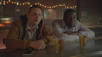 Detroiters TV Show: Sam and Tim watch their ad at a bar