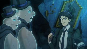 Disney Twisted-Wonderland: The Animation screenshot 3: Yu talks cheerfully with ghosts in his dorm.