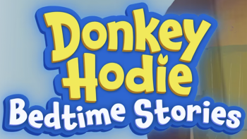 Donkey Hodie Bedtime Stories Screenshot 3: the Donkey Hodie logo and the words "bedtime stories" underneath.