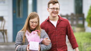 Down for Love screenshot 3: Man and woman leaving for a date together.
