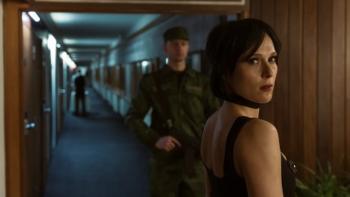 The Eastern Gate TV show screenshot 3: Ewa, undercover, looks over her shoulder