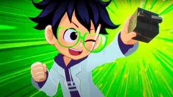 Young boy scientist display latest invention