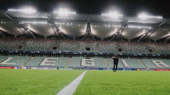Football Must Go On TV show screenshot 1: The empty arena in Warsaw, Poland. 