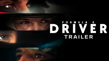 Four close-up images of the eyes of race-car drivers wearing their helmets. The background is mostly black so the eyes stand out.