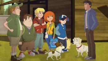 Four And A Half Friends TV Show: Talking to a police investigator. 