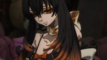 Gachiakuta TV show TV show screenshot 3: Amo looks down at her lap and makes a very sad facial expression