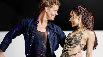 Glitter & Gold screenshot 1: Evan Bates holds Madison Chock and 