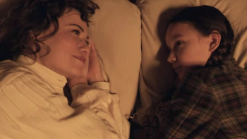Hope Valley: 1874 screenshot 1: Rebecca and Sarah Clarke lie in bed facing each other. 