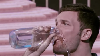 Hypnotize Me TV Show: A contestant is drinking water while entranced. 