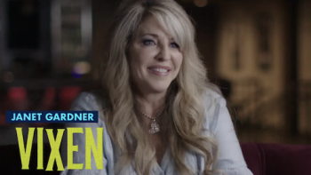 I Wanna Rock TV show screenshot 2: I Wanna Rock Screenshot 2: Janet Gardner sits with white shirt facing camera. 