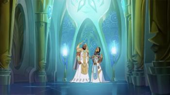 Iyanu: Age of Wonders TV show screenshot 1: First Father and One Mother stand in their palace