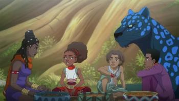 Iyanu: Age of Wonders TV show screenshot 3: Iyanu and her magical pet leopard Ekun