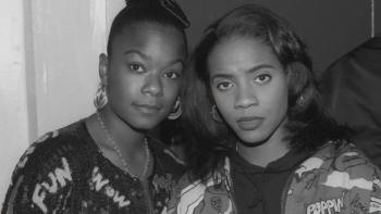 Ladies First TV show screenshot 1: an archival photo of hip-hop pioneers Roxanne Shanté and MC Lyte