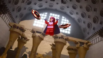 Lego Marvel Avengers Strange Tails TV Show: Captain America throws shields