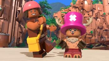 Lego One Piece TV Show: Luffy and Tony Tony Chopper are happy on a beach