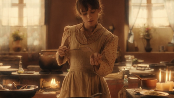 Like Water for Chocolate TV show screenshot 2: Tita cooking in the kitchen. 