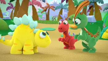 L'il Stompers TV: Collins and DeeDee make friends with another baby dinosaur.