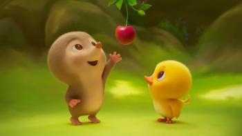 Little Margo Stories TV show screenshot 2: Margo the Mole and Ducky find a cherry