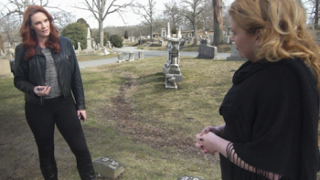 Mysteries Decoded TV Show: At the cemetery. 