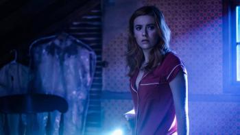 Nancy Drew TV Series: Nancy Drew explores the dark with a flashlight