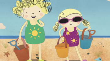 Nelly & Nora TV Series: Nelly and Nora on the hot sunny beach. 