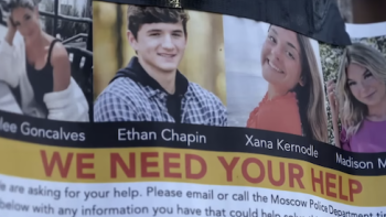 One Night In Idaho: The College Murders TV show screenshot 2: A flyer with pictures of Kaylee, Ethan, Xana, and Maddie. 