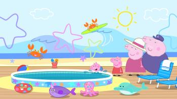 Peppa Pig Cruise Special TV: Peppa and family enjoy the paddle pool