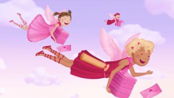 Pinkalicious and Peterrific Cupid Calls it Quits TV Show: Pinkalicious, Peter and Cupid flying
