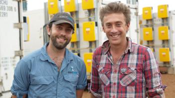 Positive Energy TV show: male host and a White male guest stand outdoors