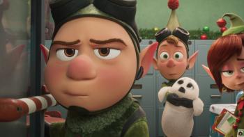 Prep & Landing The Snowball Protocol TV show screenshot 2: Wayne walks out a door looking upset while Larry, looking confused