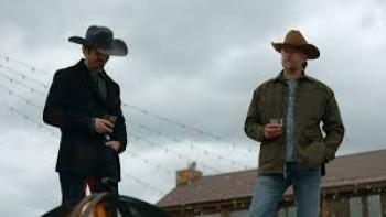 Ransom Canyon TV show screenshot #1: Two White men stand outside wearing cowboy hats
