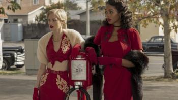 Hollywood TV Show: Claire Wood (Samara Weaving) and Camille Washington (Laura Harrier).