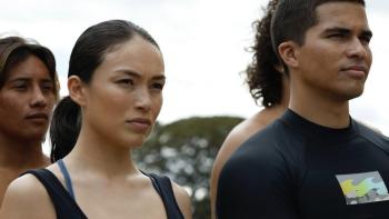 Rescue: HI Surf TV show screenshot 3: Hina Alexander and Kainalu Emerson at the lifeguard certification.