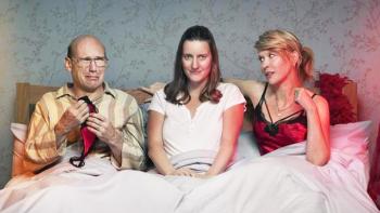 Sally4Ever: David (Alex Macqueen), Sally (Catherine Shepherd), and Emma (Julia Davis)