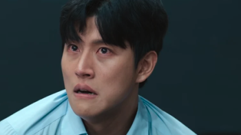 Teach You A Lesson TV show screenshot 3: Man in a blue shirt looking emotional and concerned.