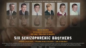 Six Schizophrenic Brothers TV show screenshot: Headshots of the 6 Galvin brothers diagnosed with Schizophrenia 