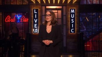 Opening night host of Saturday Night Live: UK Tina Fey delivers her monologue