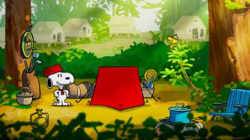 Snoopy Presents A Summer Musical TV show screenshot 3: Snoopy and Woodstock pitch a tent