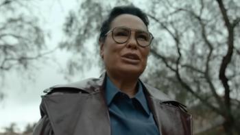 Sunny Nights TV show screenshot 3: Mony looms over the camera with her hair back and glasses on