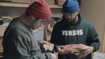 Swap Shop TV Show: Looking at vintage sneakers. 